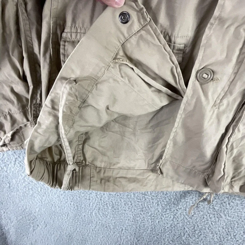 Rothco Field Jacket Mens S Beige Military Canvas‎ Full Zip Pockets Mid-Length
